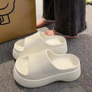 女夏季 外穿韩版 超厚底拖鞋 新款 时尚 纯色百搭EVA增高网红休闲凉鞋