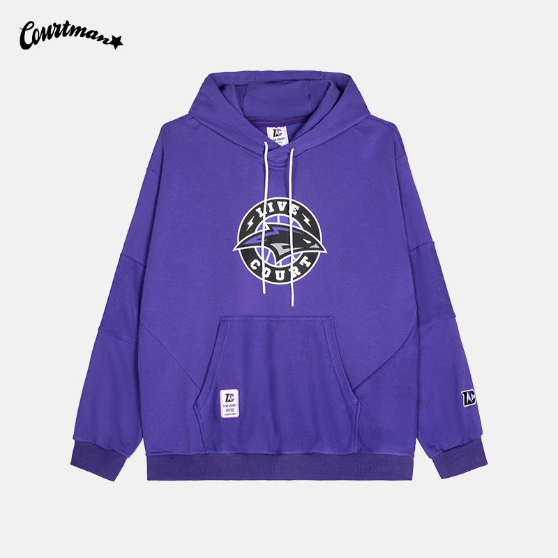 COURTMAN篮球男连帽卫衣宽松套头