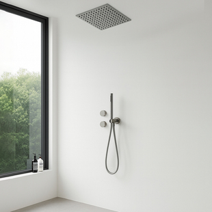 华格迈全铜暗装入墙式花洒预埋嵌入式顶喷淋浴套装极简拉丝镍花洒