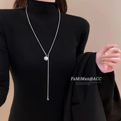 爆款 珠珠毛衣链长款 秋冬百搭轻奢高级感小众项链女士2026新款 配饰