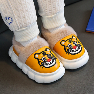 儿童全包跟棉鞋男孩秋冬季女童室内外居家厚底男童防滑防水棉拖鞋