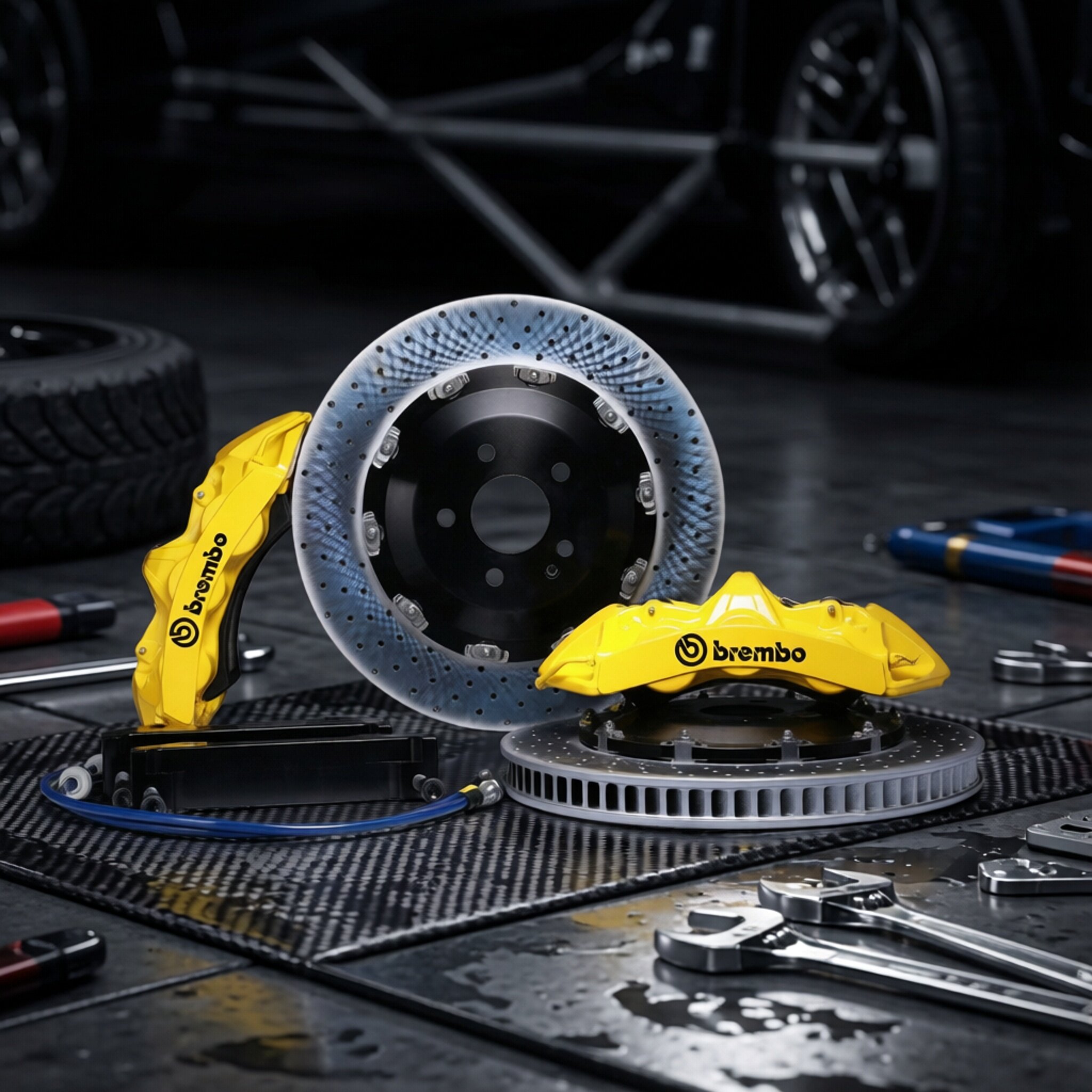 布雷博brembo卡钳刹车改装阿基波罗akebono十活塞鲍鱼ap卡钳套装