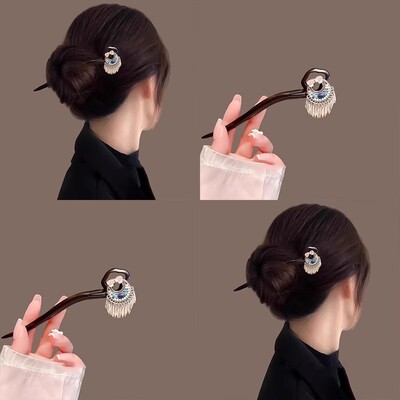 新中式黑檀木发簪国风发钗