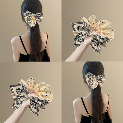 山茶来信蝴蝶结波点花边大肠发圈