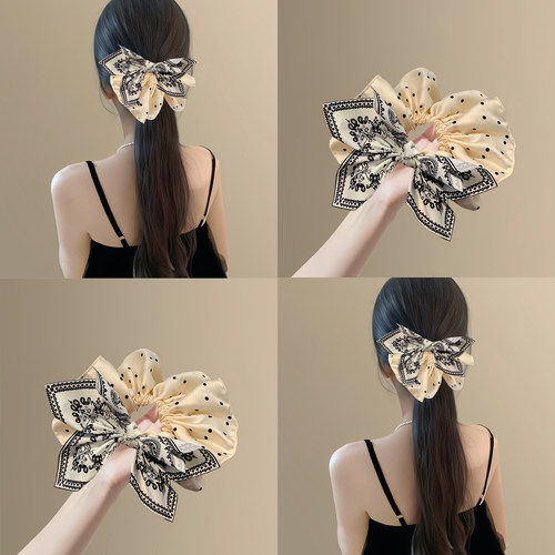 山茶来信蝴蝶结波点花边大肠发圈