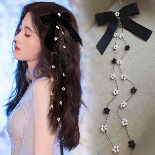 甜酷超仙丝绒蝴蝶结头饰发夹韩式