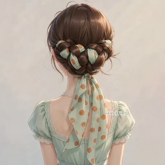 新款韩版设计感色波点丝带女