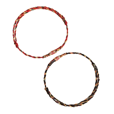 五彩好运锦鲤红手绳红绳手链女款端午节编织手绳男款脚链上岸礼物