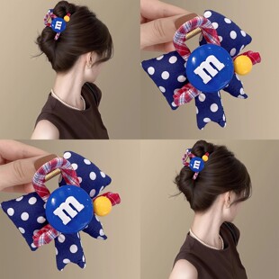 可爱m豆蝴蝶结发夹女后脑勺盘发抓夹2025新款 高级感鲨鱼夹子头