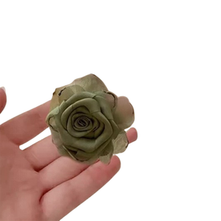 只此青绿~ 新中式国风玫瑰花朵头绳皮筋女扎头发饰高级感头花头饰