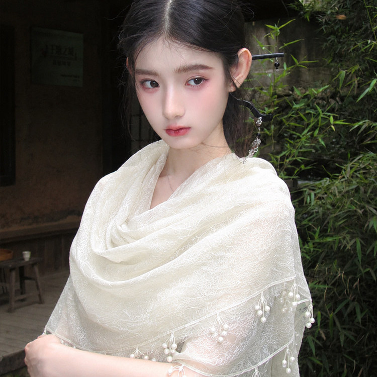 韩版纯色旅游披肩女外搭2026夏季