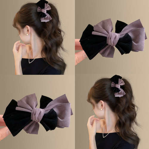 曼城假日韩系双拼蝴蝶结香蕉夹大