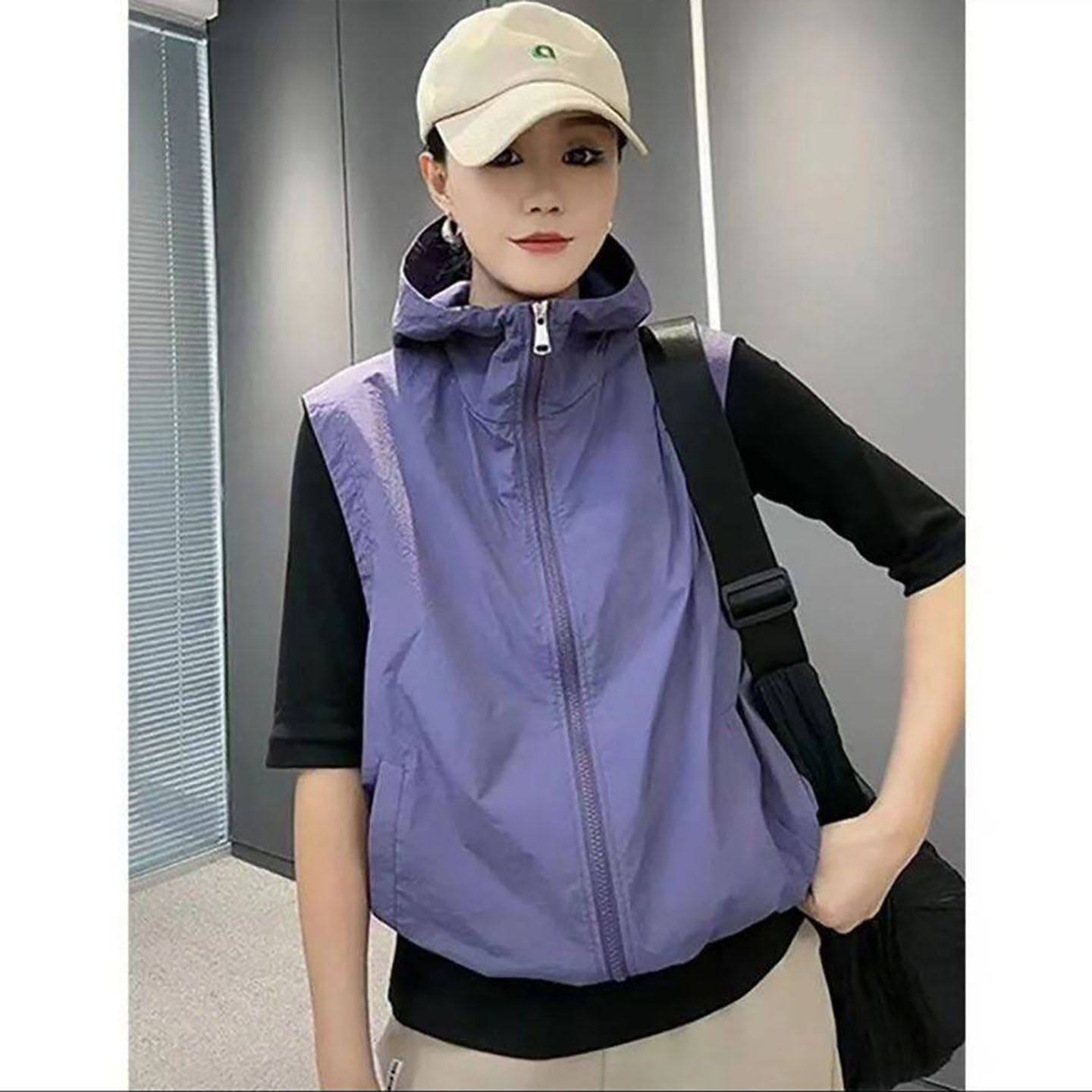 铂瑾精选女装连帽坎肩冲锋衣马甲女士外穿开衫防晒服春秋休闲外a7