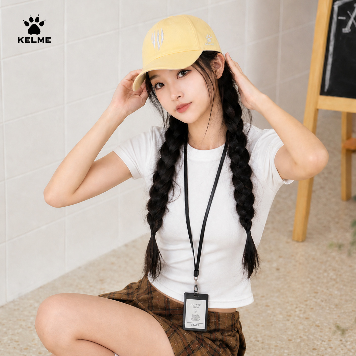 KELME卡尔美棒球帽女夏季百搭鸭舌帽时尚百搭弯檐简约学生运动帽