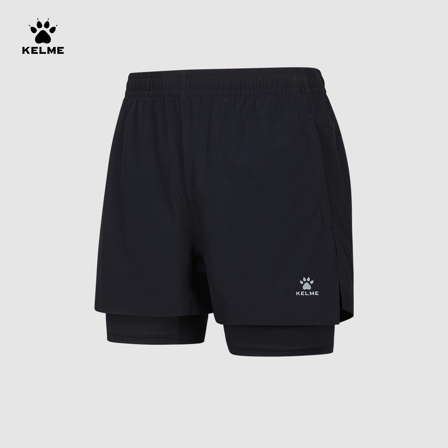 KELME卡尔美运动短裤女夏季防走光紧身假两件五分裤跑步专用裤子