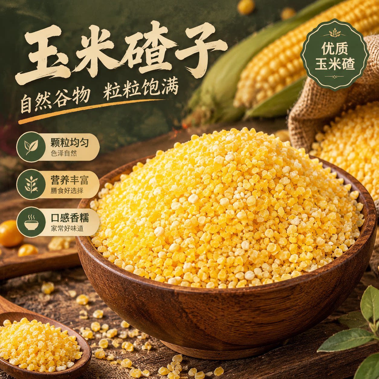 新品玉米碴子小碴子新鲜农家五谷杂粮苞米粗粮颗粒新玉米碴子