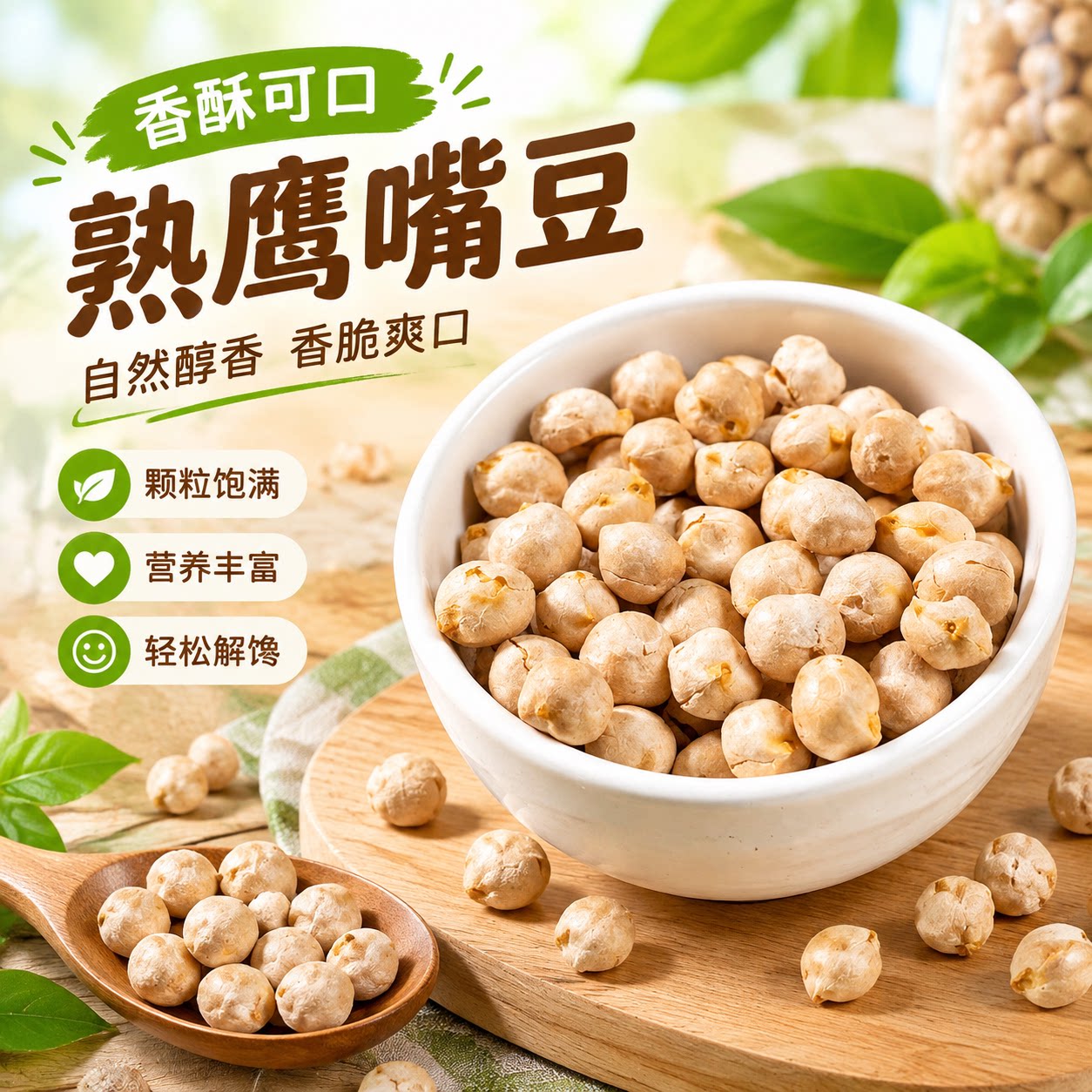 香酥鹰嘴豆开袋即食炒豆炒货坚果微盐味熟鹰嘴豆非油炸零食