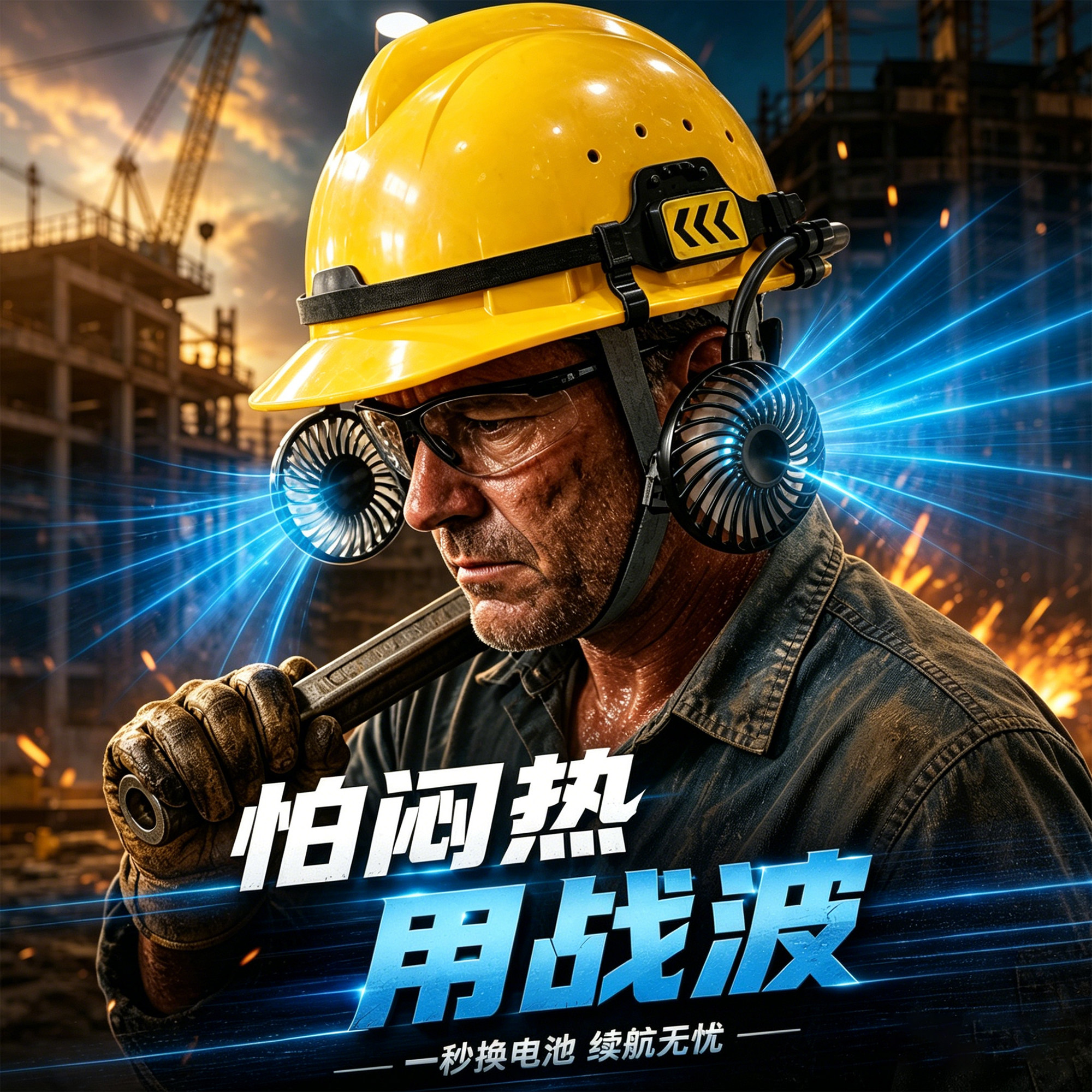 工地国标安全帽风扇可拆卸遮阳