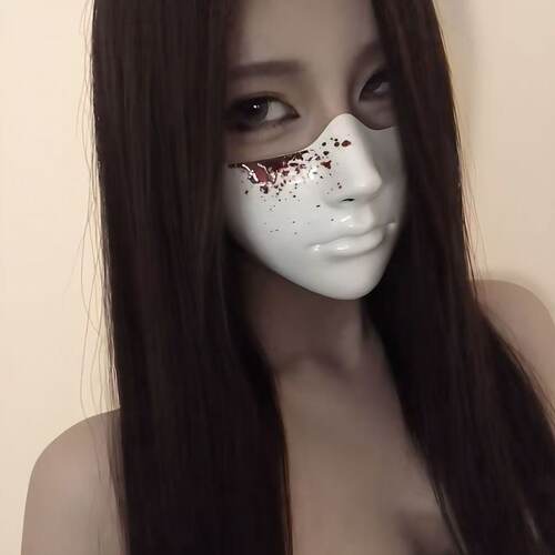 半脸面具完美脸型仿生cosplay万圣节赛博朋克机械科技感fakeface