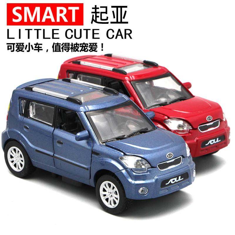 新品1:34仿真起亚kia秀尔soul合金汽车模型摆件儿童玩具礼物