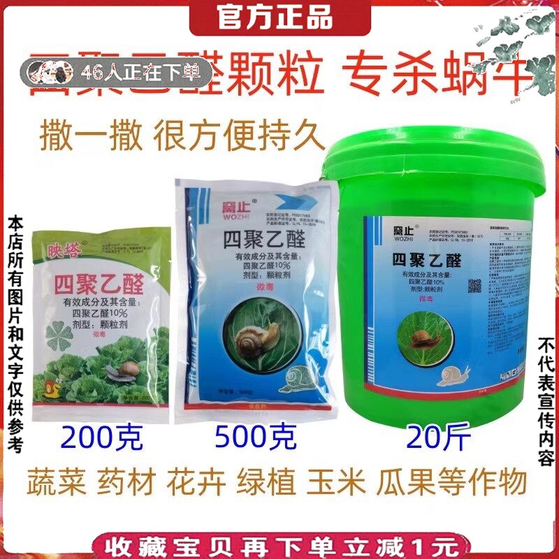 10%四聚乙醛专杀蜗牛药鼻涕虫蔬菜药材菌菇花草绿植园艺杀虫颗粒