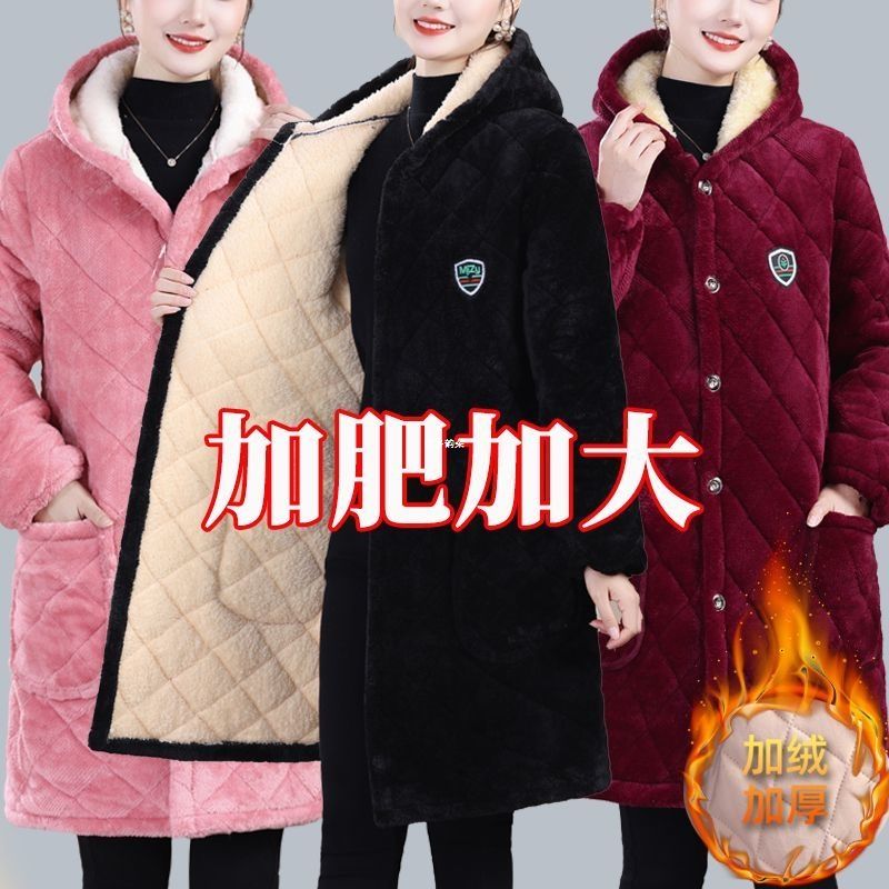 加绒加厚冬季外套罩衣妈
