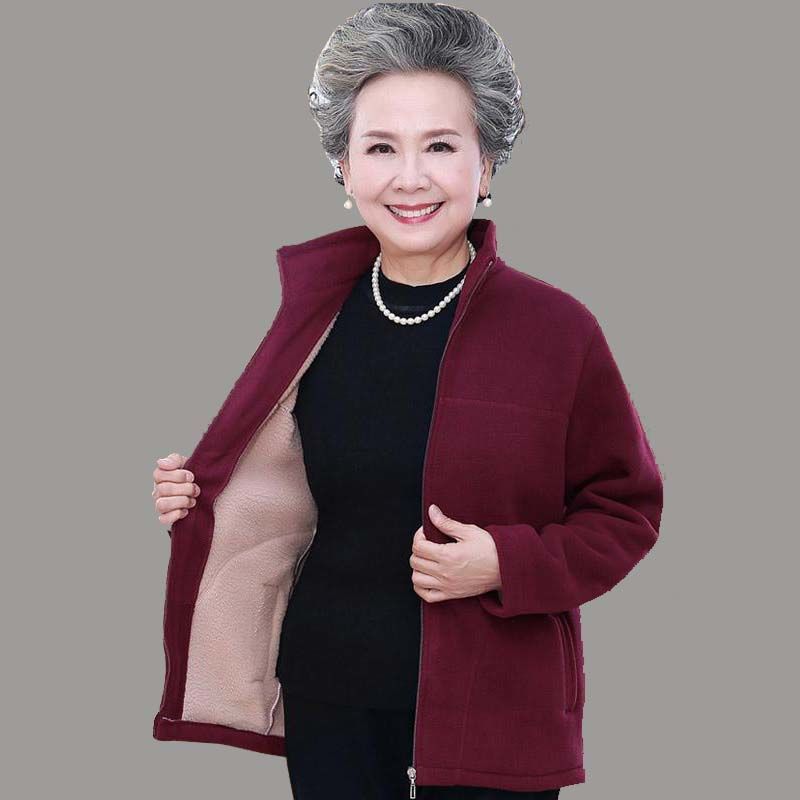 奶奶装摇粒绒抓绒卫衣妈