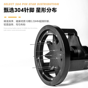 咖啡布粉针散粉针51/54/58mm旋转布粉器可调节高度搅拌针咖啡工具