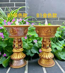 J天珠电子酥油灯式仿真火焰供烛台插电充电家用长明供灯蜡烛灯