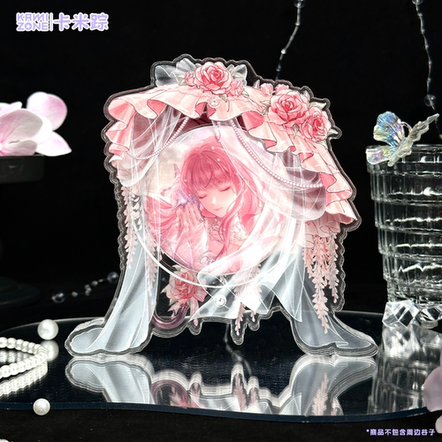 【卡米踪】柔纱花伞 圆形吧唧砖 亚克力谷美推活徽章展示