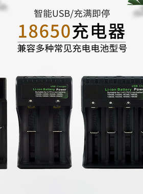 18650 USB单槽双槽四槽手电筒电推喊话器锂电池4.2V充电器
