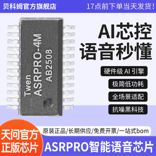 原装正品ASRPRO-2M/4M智能AI语音芯片语音识别模块降噪模块低能耗