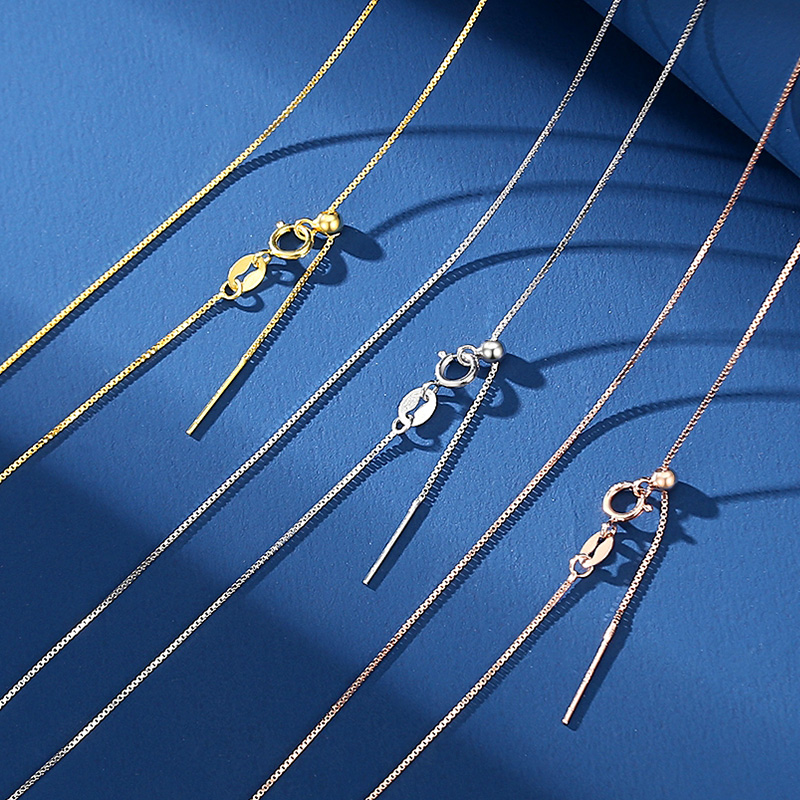 穿小孔万能链泰福银纯银盒子链女