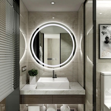 LED智能镜厕所触摸屏壁挂带灯圆镜卫生间镜子发光防雾化妆浴室镜