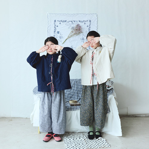 羊毛与花中大童早春进口面料两面穿气球裤休闲裤