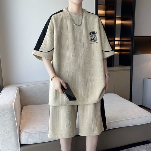 2025夏季新款时尚短袖短裤一套男