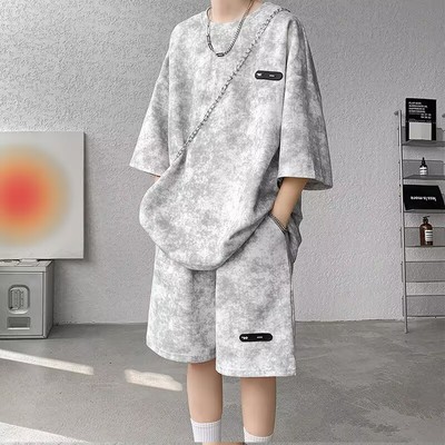 休闲套装男女夏季薄款短袖T一套