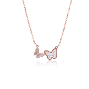 Chomel新加坡官方精致灵动蝴蝶吊坠锁骨项链3598