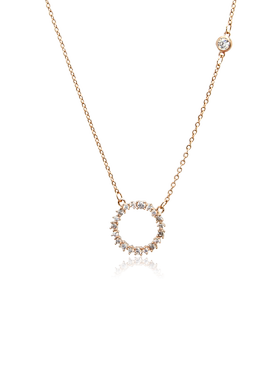 chomel新加坡正品项链女锁骨链高级玫瑰金锆石七夕礼物送女友3179