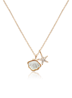 Chomel海星贝壳贝母珍珠项链女轻奢小众锁骨链母亲节礼物3152