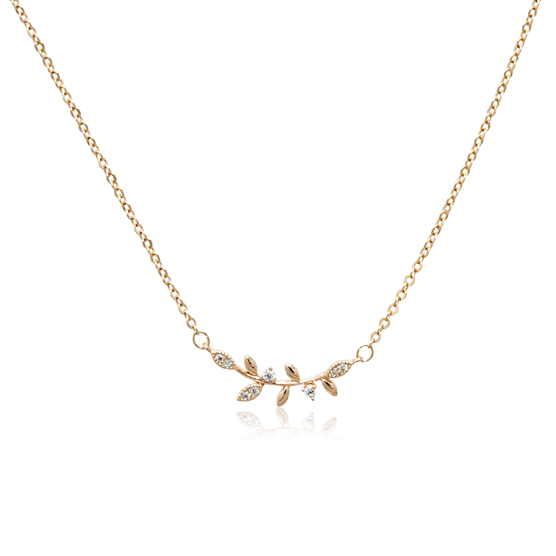 锆石饰品吊坠送礼玫瑰金锁骨链