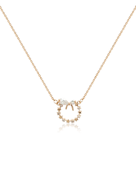 Chomel甜美蝴蝶结锁骨项链