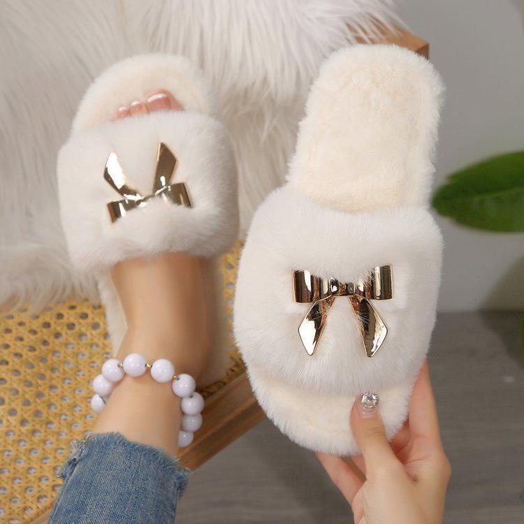 绝美高级感毛秋绒棉拖鞋2025冬式新法仙女款风底平毛毛拖鞋女外穿