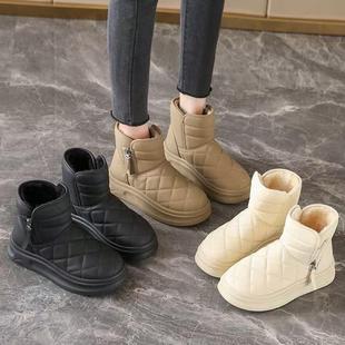 底增厚高加绒保暖加厚水雪防地靴女20棉2年秋冬5季新款复古韩版鞋