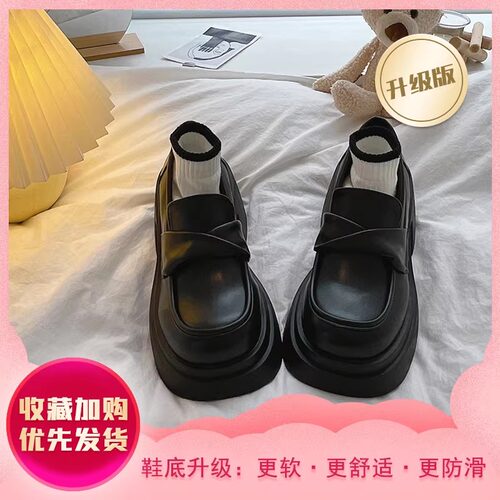 小皮鞋英伦风松糕厚底女增乐高玛丽珍OAF鞋新春秋季2024年款福单