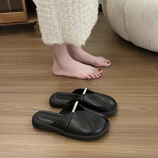 欧洲站厚底包脚头半百鞋女2025夏拖季拖新款外穿时尚搭一蹬懒人鞋