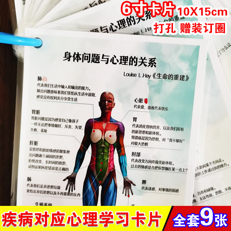 身体问题与心理对应关系学习卡片 心理和宇宙暗示的症状塑封卡片
