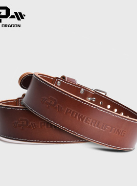 PD双排针举重健身腰带头层牛皮力量举硬拉护腰带健美健体非ROGUE