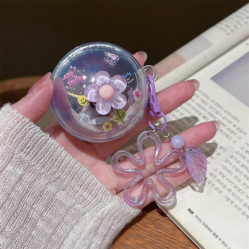 立体紫水晶花适用华为freeclip2典藏版耳机套HUAWEI FreeClip2典藏款保护壳Freeclip2典藏耳机套透明软壳新品