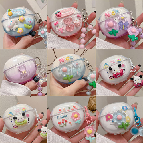 适用oppoEnco R3保护套DIY透明壳oppo enco R3蓝牙耳机套女生oppoencoR3耳机壳软壳吊坠创意可爱oppoR3外壳